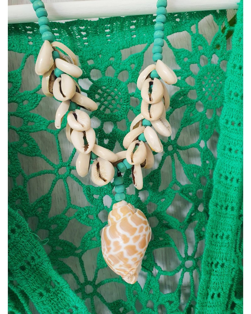 COLLAR CARACOLA / CONCHAS TURQUESA