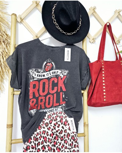 Camiseta Lavado Rock Rojo