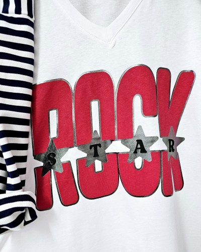 Camiseta Rock / Estrellas Rojo