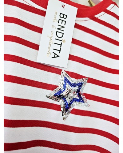 Camiseta Navy / Estrellas Paillettes