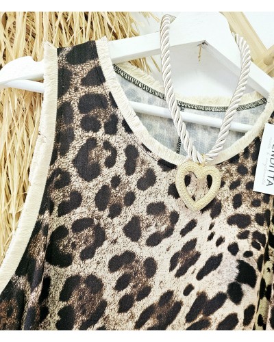 Vestido Animal Print / Flecos