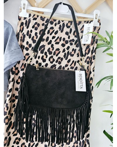 Bolso Ante / Flecos Negro