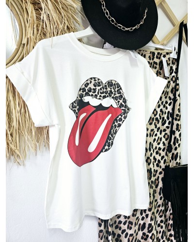 Camiseta Rolling Piedras / Blanco