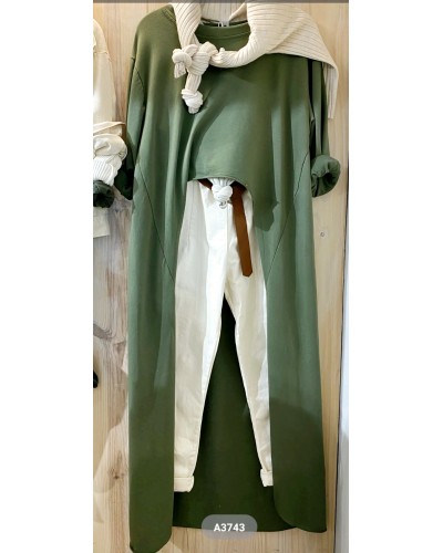 Maxi Camiseta Asimétrica Verde