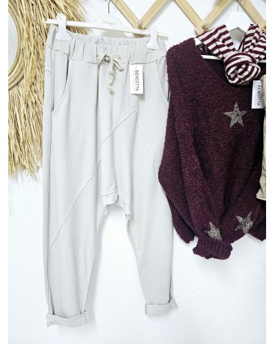 Pantalón Baggy / Algodón Piedra