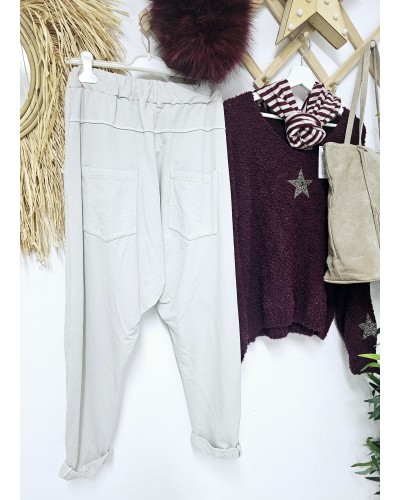 Pantalón Baggy / Algodón Piedra