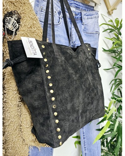 Shopper Serraje / Tachas Negro