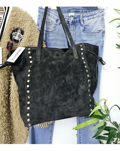 Shopper Serraje / Tachas Negro