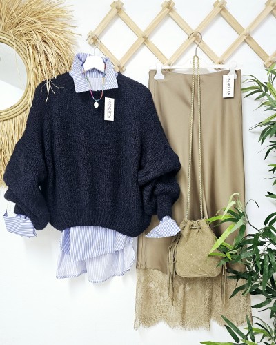 Jersey Mohair Azul Marino