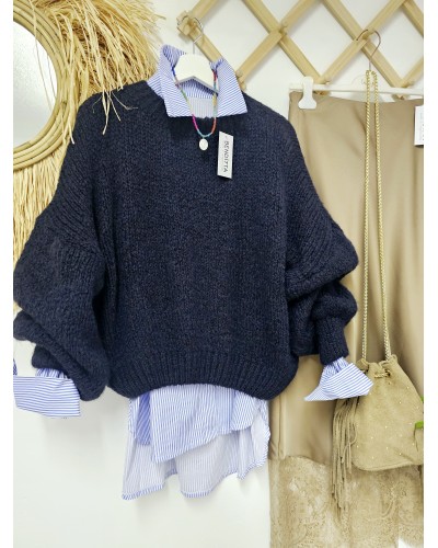 Jersey Mohair Azul Marino