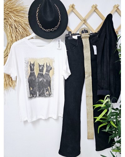Camiseta Doberman / Dorado