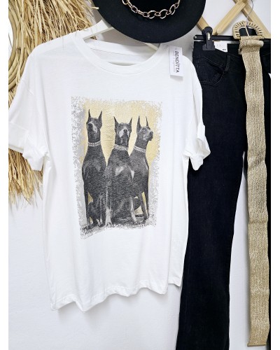 Camiseta Doberman / Dorado