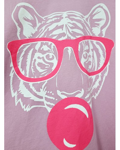 Maxi Sudadera Tigre / Flúor Rosa