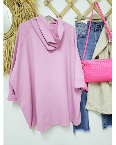 Maxi Sudadera Tigre / Flúor Rosa