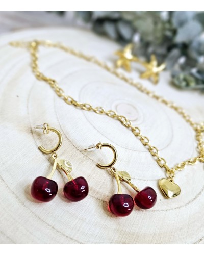 Pendientes Aros  / Cerezas