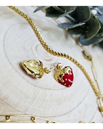 Pendientes Fresas Esmalte