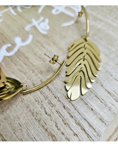 Pendientes Dorados Hojas