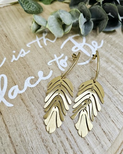 Pendientes Dorados Hojas