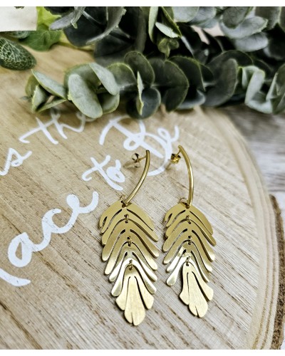 Pendientes Dorados Hojas