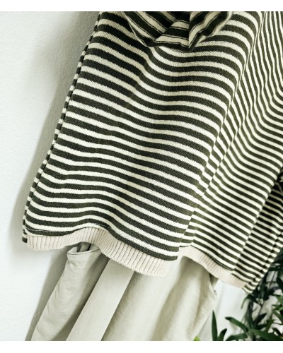 Jersey Fino Rayas / Verde Caqui