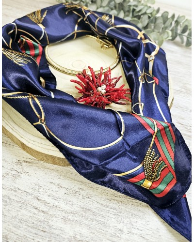 Pañuelo Estampado Azul Marino