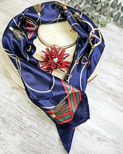 Pañuelo Estampado Azul Marino