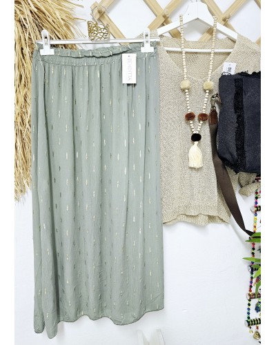Falda Boho Dorado / Verde