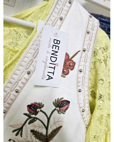 Chaleco Bordados / Tachas Blanco