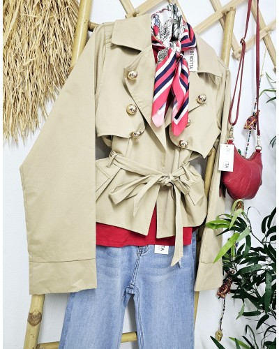 Gabardina Corta Botones