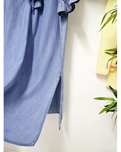 Vestido Denim Fluido / Volantes