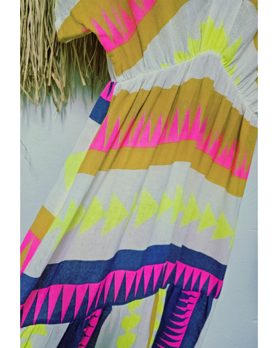 Vestido Étnico / Flúor Amarillo