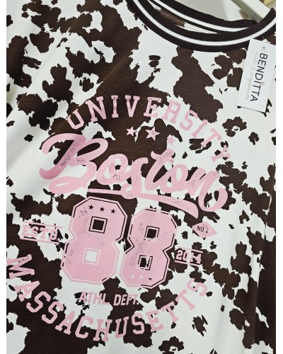 Camiseta Animal Print Marrón