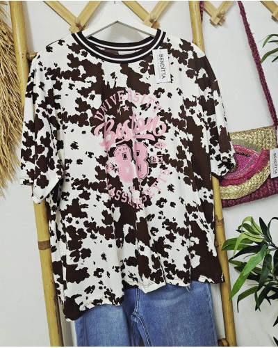 Camiseta Animal Print Marrón