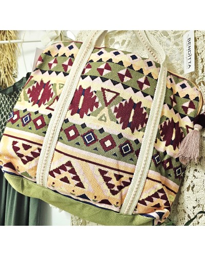 Bolso Étnico Bordados Verde