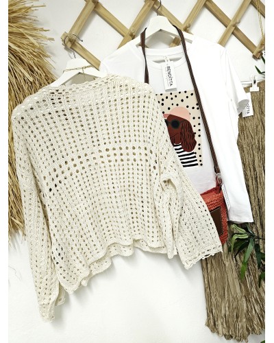 Jersey Calado / Bolsillos Beige