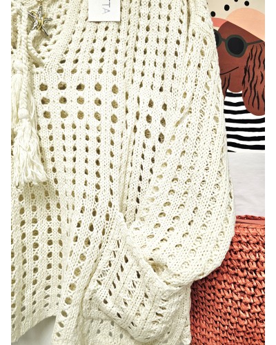 Jersey Calado / Bolsillos Beige