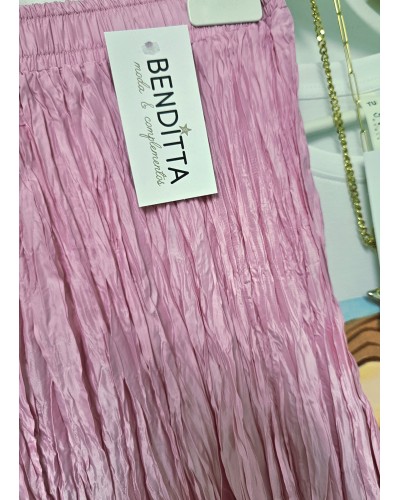 Falda Satén / Arrugada Rosa