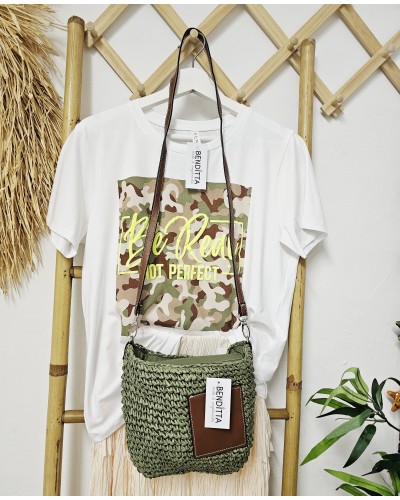 Bolso Rafia / Parche Verde