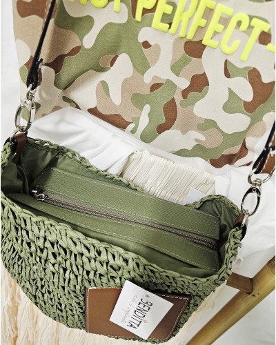 Bolso Rafia / Parche Verde
