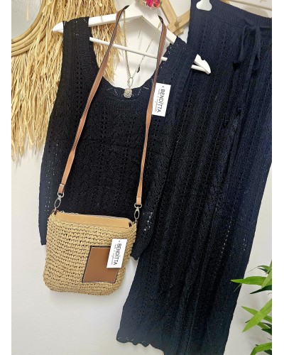 Bolso Rafia / Parche Camel