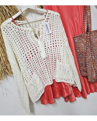 Jersey Calado / Bolsillos Hueso