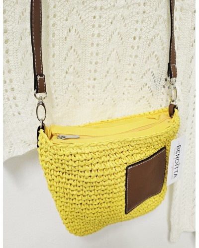 Bolso Rafia / Parche Amarillo