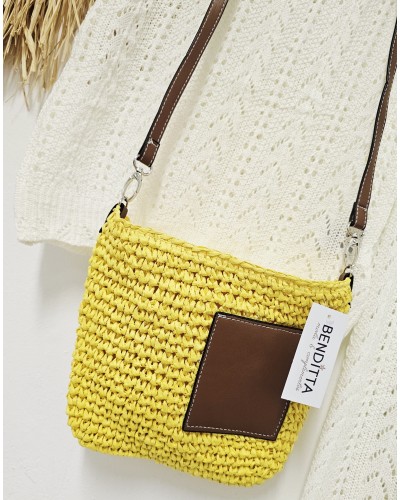 Bolso Rafia / Parche Amarillo