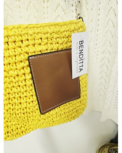 Bolso Rafia / Parche Amarillo