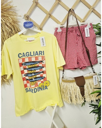 Camiseta Cagliari Amarillo