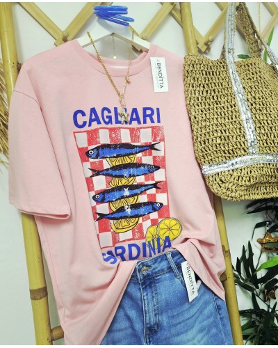Camiseta Cagliari Rosa