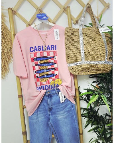 Camiseta Cagliari Rosa