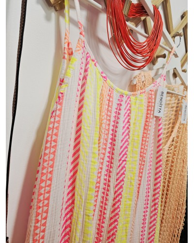 Vestido Étnico Flúor / Blanco