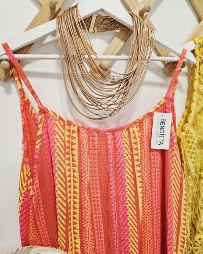 Vestido Étnico Flúor / Coral