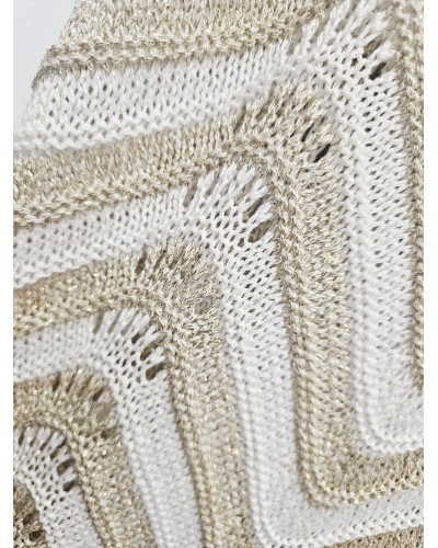 Vestido Punto Dorado / Blanco